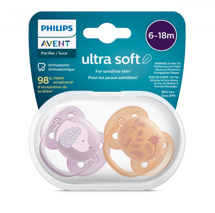 Пустушка  Avent  Ultra Soft, 6-18 міс., дизайн для дівчат, 2 шт.