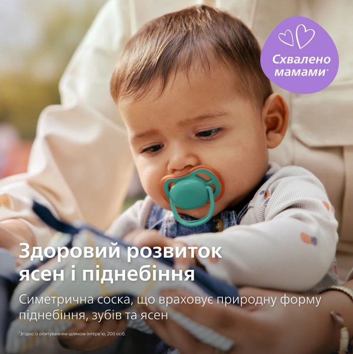 Пустушка  Avent Ultra Air, 6-18 міс., 2 шт, дизайн для хлопчиків.