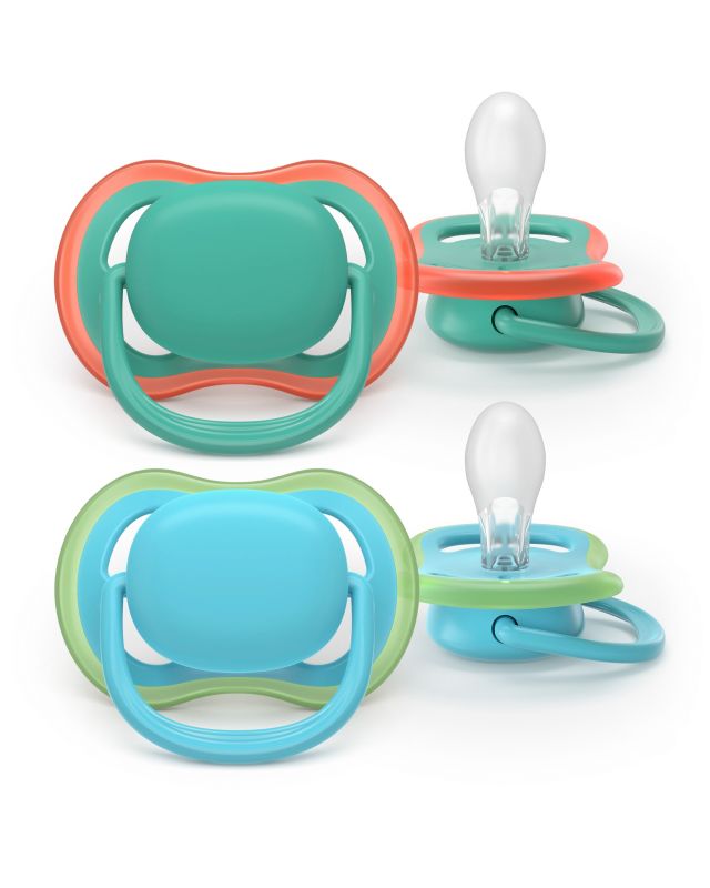 Пустушка  Avent Ultra Air, 6-18 міс., 2 шт, дизайн для хлопчиків.