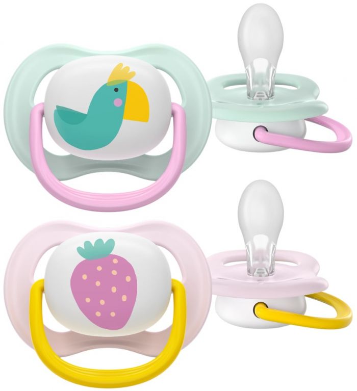 Пустушка  Avent  Ultra Air, 0-6 міс., 2шт, дизайн для дівчат.