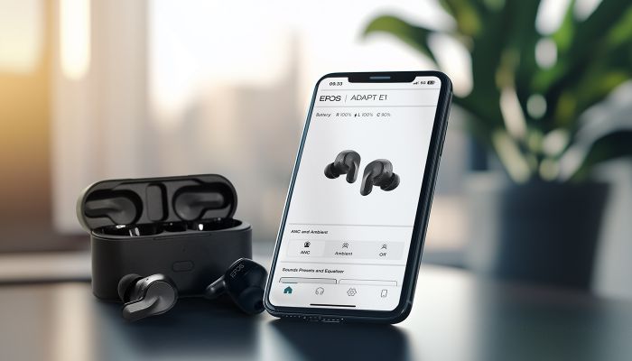 Навушники TWS EPOS ADAPT E1, BT 5.3, ANC, IPX5, SBC, AAC, Microsoft Teams, Zoom, Google Meet, Webex, Mic, Чорний
