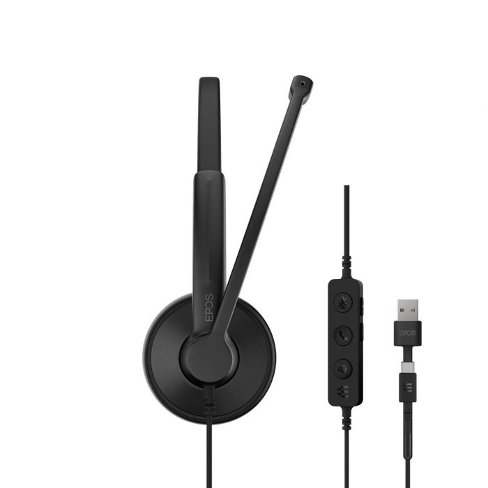 Гарнітура комп'ютерна стерео On-Ear EPOS IMPACT 100 MS, USB C + A, Microsoft Teams, односпрямований, 2м, Чорний