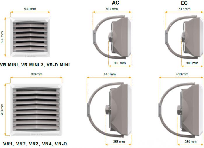 Водяний нагрівач Volcano VR3 двигун змінного струму AC, 13-75 кВт, 5700 м3/год
