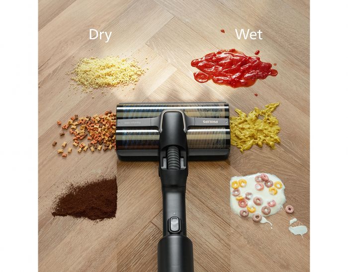 Пилосос Philips безпровідний AquaTrio, вологе прибирання, конт пил -0.42л, автон. робота до 25хв, PowerCyclone Aqua, чорний