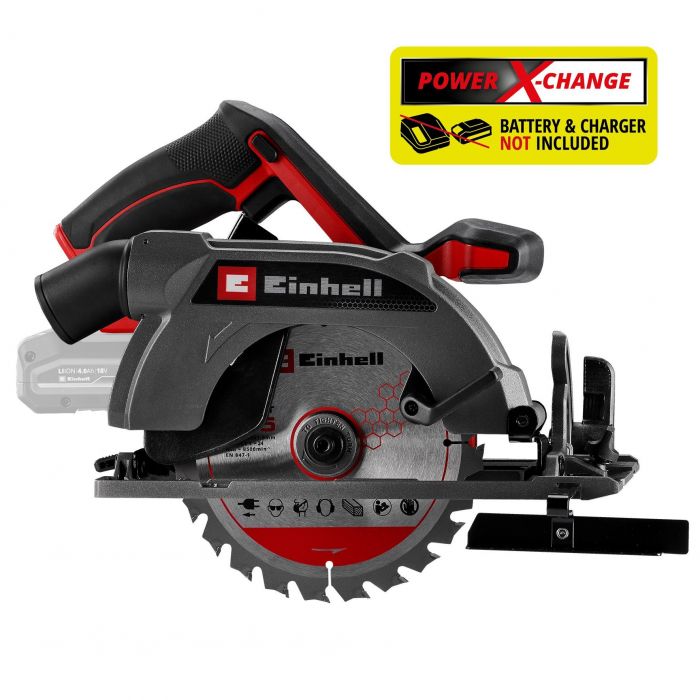 Пила дискова акумуляторна Einhell TP-CS 18/165 Li BL-Solo 18В 4200об/хв 165х20мм 2.9кг без АКБ та ЗП