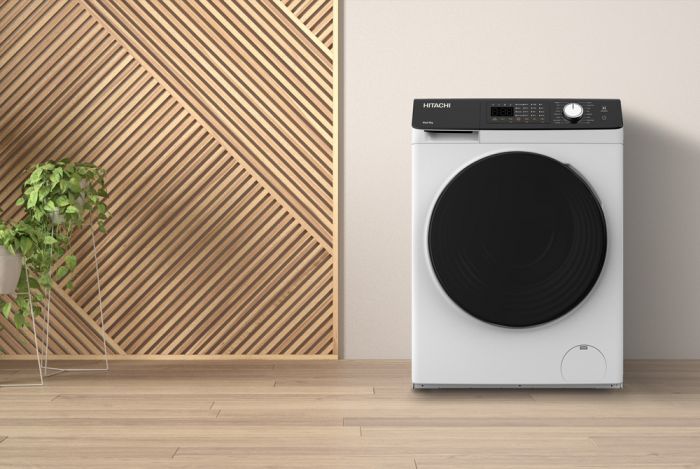 Прально-сушильна машина Hitachi фронтальна, 8(5)кг, 1400, A, 60см, дисплей, пара, інвертор, білий