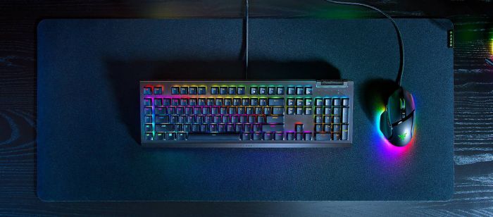 Клавіатура механічна Razer BlackWidow V4 X 110key, Green Switch, USB-A, EN/RU, RGB, чорний