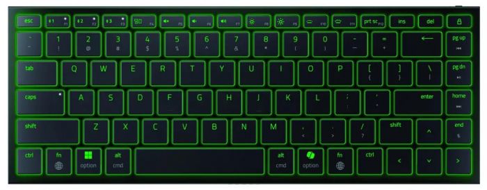 Клавіатура Razer Joro Ultra Low-Profile, 86key, BT, EN, RGB, чорний