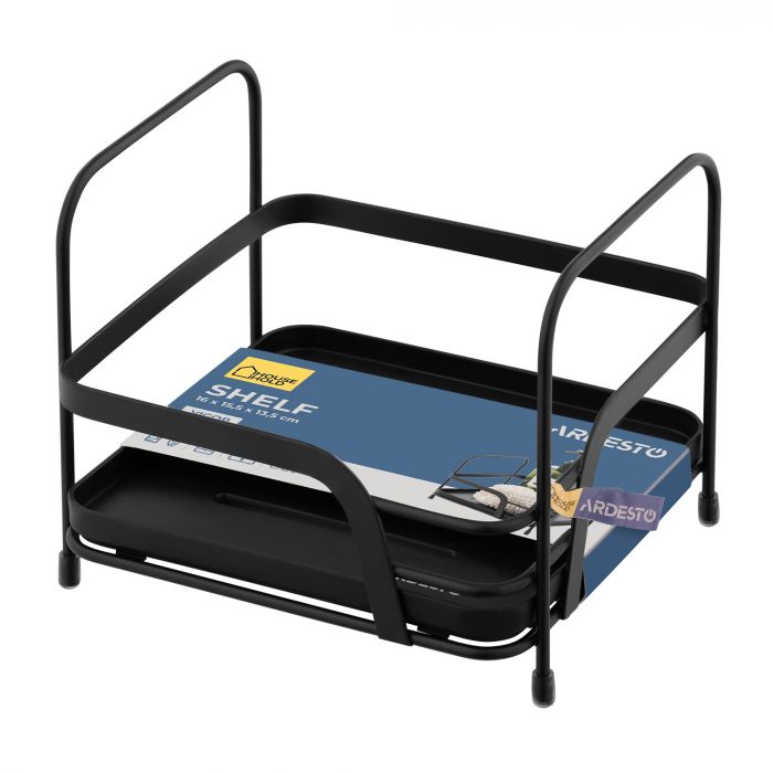 Полиця Ardesto Vigor 1-ярусна 16х15.5х13.5см, метал, поліпропілен, чорний