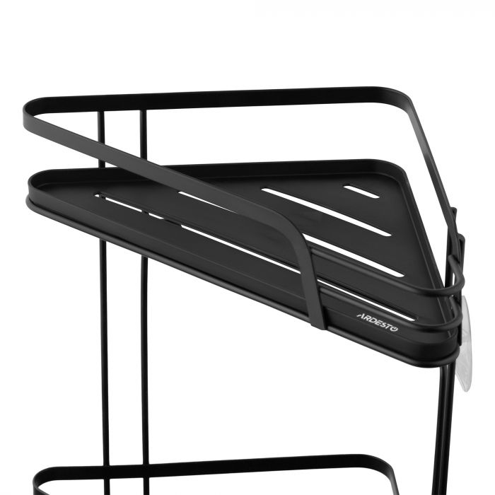 Полиця кутова Ardesto Vigor 2-ярусна 22см, метал, поліпропілен, чорний