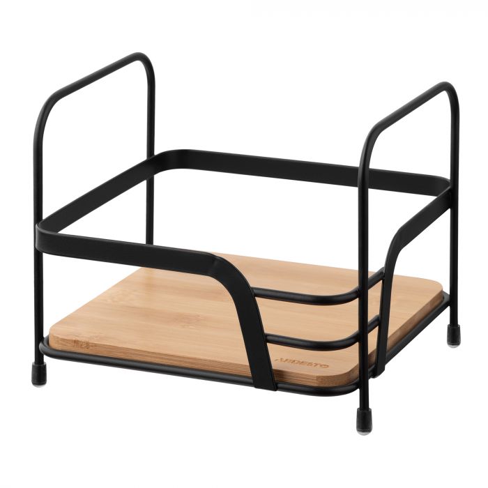 Полиця Ardesto Minimalism 1-ярусна 16х15.5х13.5см, метал, бамбук, чорний