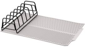 Сушарка для посуду з підставкою Ardesto Minimalism 39х25х8см, силікон, метал, сірий