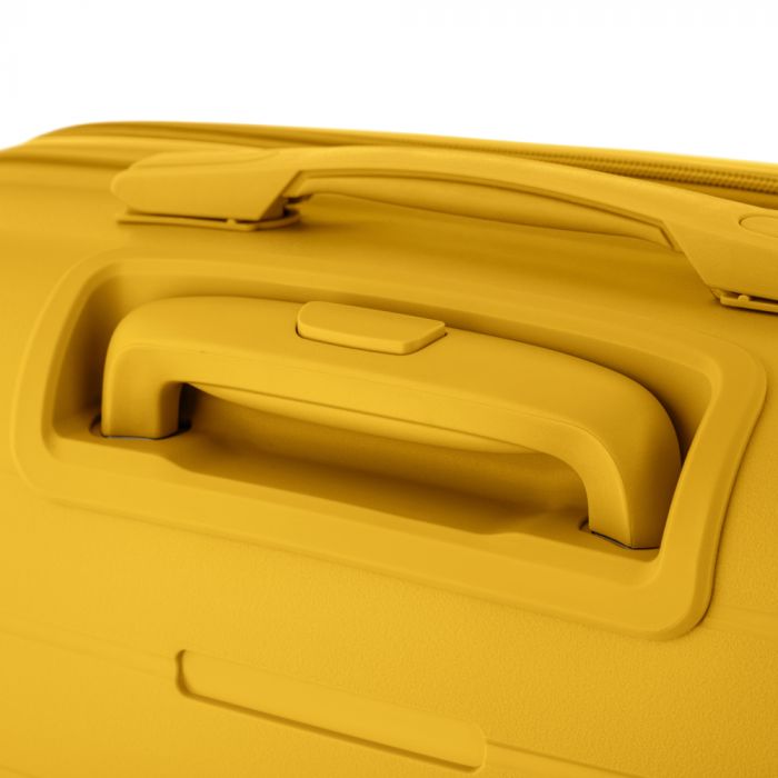 Набір валіз 2E, Aero, поліпропілен, (M+S), TSA, 4 колеса, EXP, бурштиново-жовтий