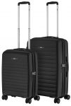 Набір валіз 2E, Aero, поліпропілен, (M+S), TSA, 4 колеса, EXP, чорний