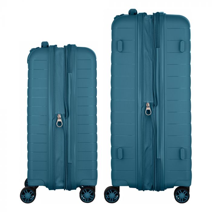 Набір валіз 2E, Aero, поліпропілен, (M+S), TSA, 4 колеса, EXP, синій