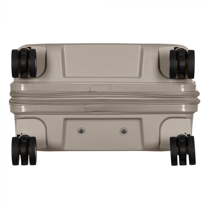 Набір валіз 2E, Aero, поліпропілен, (M+S), TSA, 4 колеса, EXP, сіро-коричневий