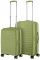 Набір валіз 2E, Aero, поліпропілен, (M+S), TSA, 4 колеса, EXP, оливково-зелений