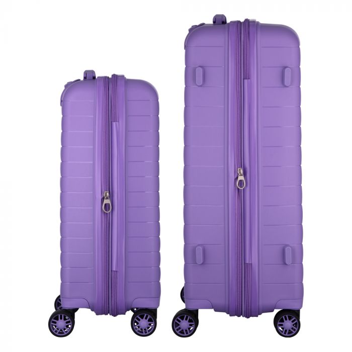 Набір валіз 2E, Aero, поліпропілен, (M+S), TSA, 4 колеса, EXP, лавандовий