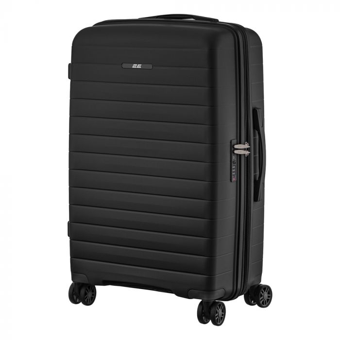 Набір валіз 2E, Aero, поліпропілен, (L+M+S), TSA, 4 колеса, EXP, чорний
