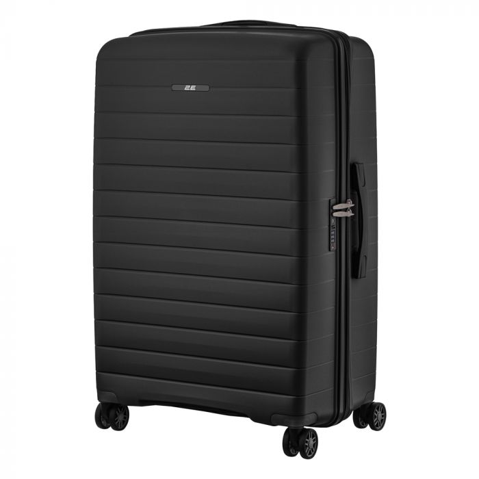 Набір валіз 2E, Aero, поліпропілен, (L+M+S), TSA, 4 колеса, EXP, чорний