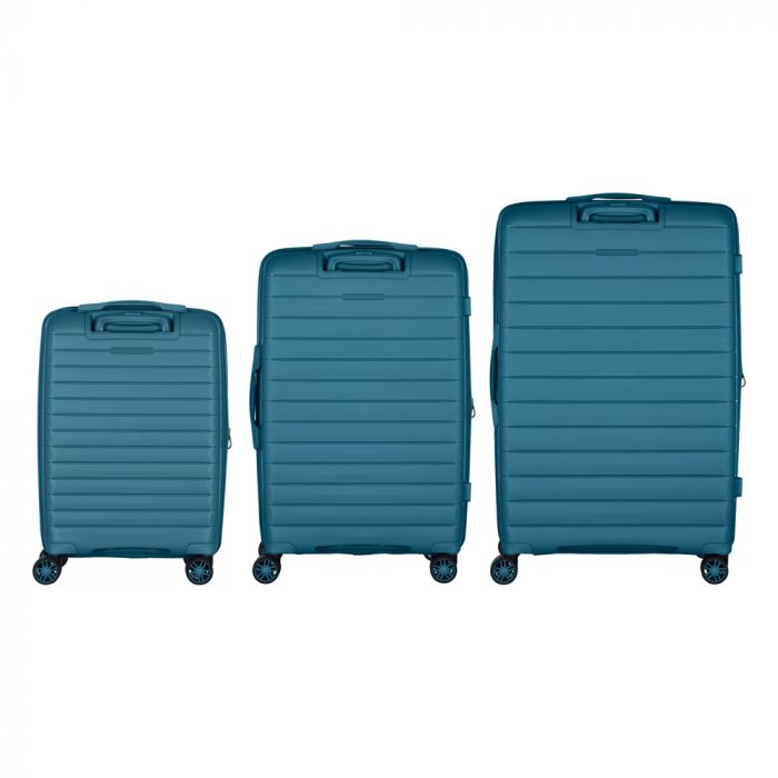 Набір валіз 2E, Aero, поліпропілен, (L+M+S), TSA, 4 колеса, EXP, синій