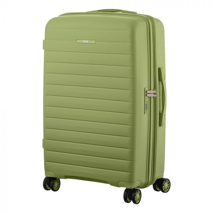 Набір валіз 2E, Aero, поліпропілен, (L+M+S), TSA, 4 колеса, EXP, оливково-зелений