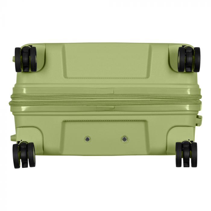 Набір валіз 2E, Aero, поліпропілен, (L+M+S), TSA, 4 колеса, EXP, оливково-зелений