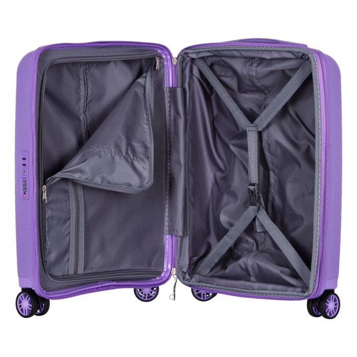 Набір валіз 2E, Aero, поліпропілен, (L+M+S), TSA, 4 колеса, EXP, лавандовий