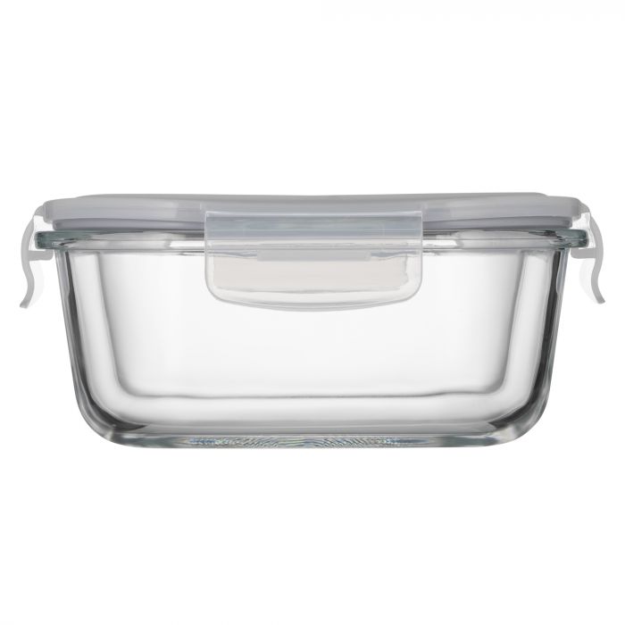 Контейнер для зберігання харчових продуктів Ardesto Gemini 0.8л, боросилікатне скло, пластик, квадратний, прозорий