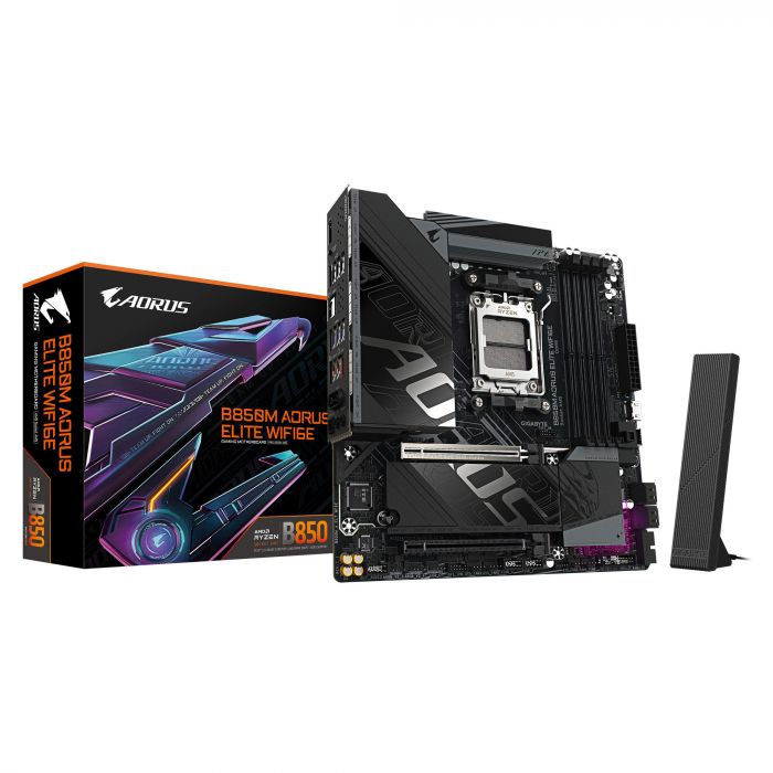 Материнська плата GIGABYTE B850M AORUS ELITE WIFI6E sAM5 B850 4xDDR5 M.2 HDMI DP Wi-Fi BT mATX