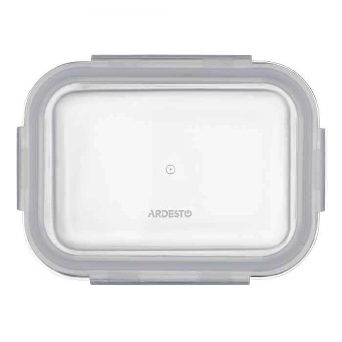 Контейнер для зберігання харчових продуктів Ardesto Gemini 0.66л, боросилікатне скло, пластик, прямокутний, прозорий