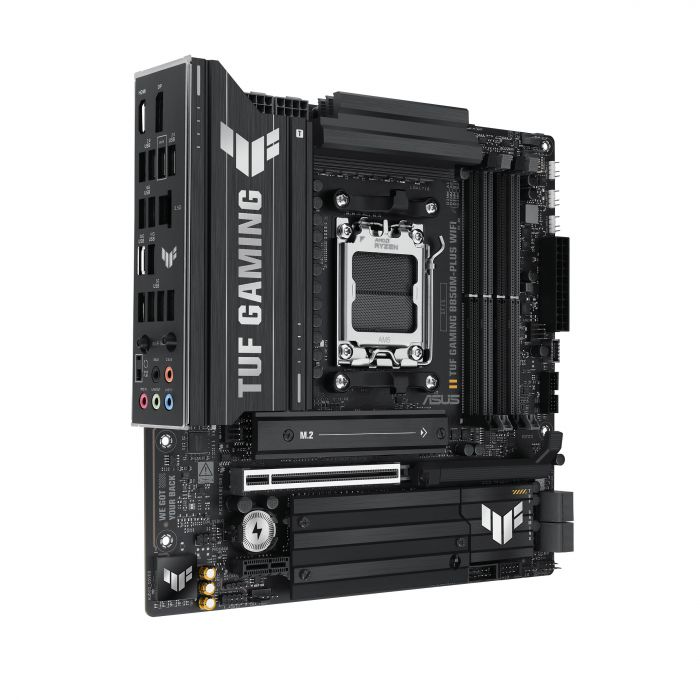 Материнcька плата ASUS TUF GAMING B850M-PLUS WIFI7 sAM5 B850 4xDDR5 M.2 HDMI DP Wi-Fi BT mATX