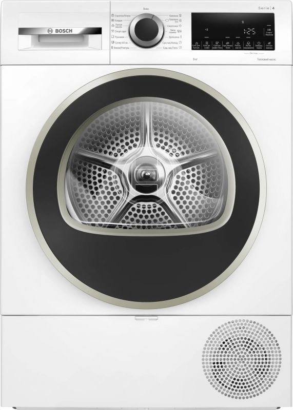 Сушильна машина Bosch тепловий насос, 9кг, A++, 61см, дисплей, білий