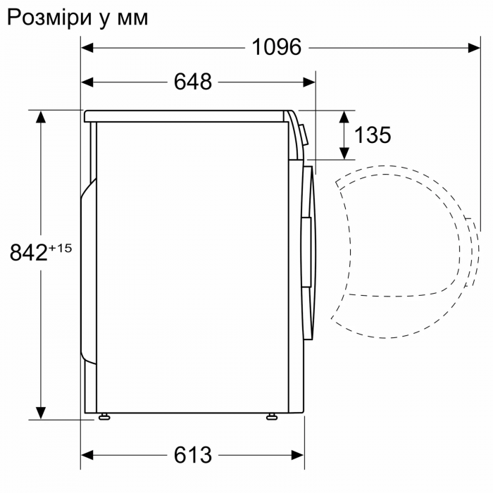 Сушильна машина Bosch тепловий насос, 9кг, A++, 61см, дисплей, білий