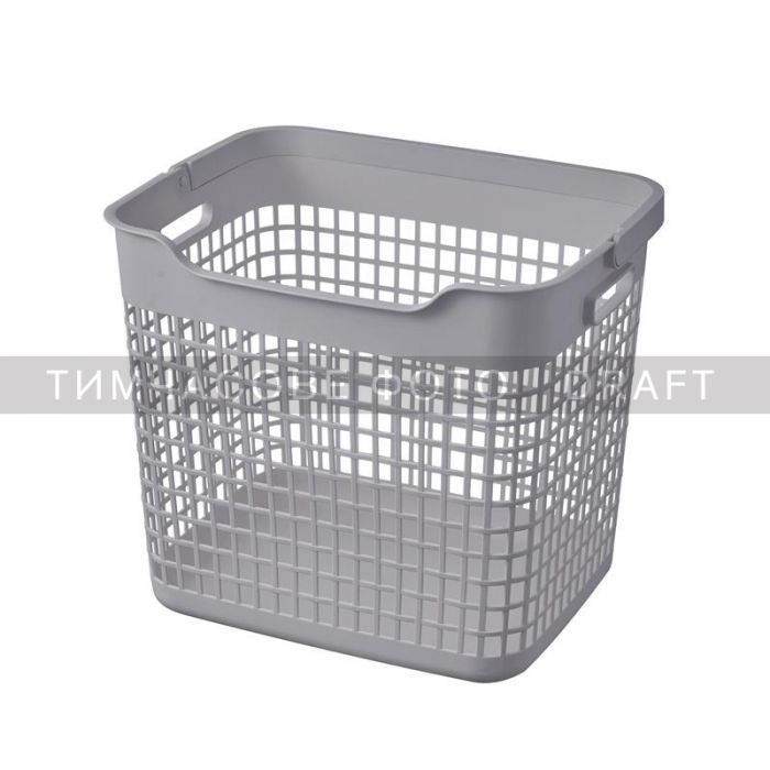 Кошик для білизни Ardesto 38x29.5x33см, 26л, пластик PP, сірий