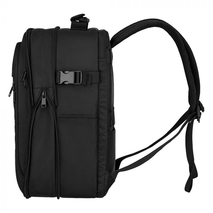 Набір валіз 2E, Trek, (L+M+S), TSA, 4 колеса, + 3 рюкзаки Cabin (2E-BPET-CABIN-BK), поліестр, чорний