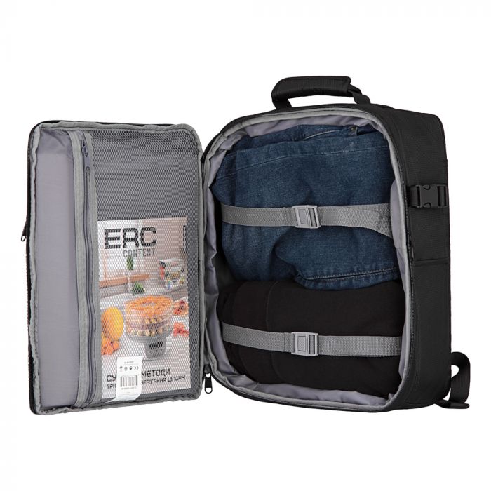 Набір валіз 2E, Trek, (M+S), TSA, 4 колеса, + 2 рюкзаки Cabin (2E-BPET-CABIN-BK), поліестр, чорний