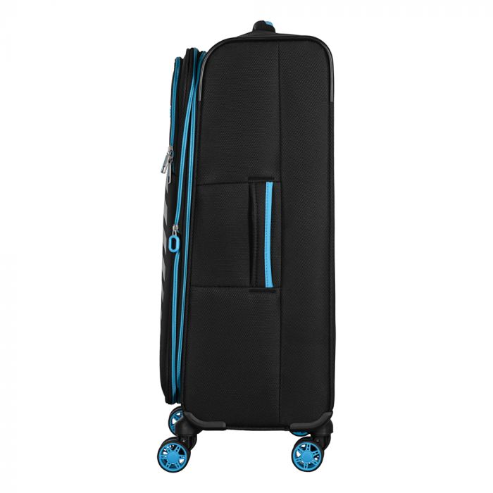 Валіза 2E, Trek, поліестер, середня, 64/78л, TSA, 4 колеса, EXP, чорний