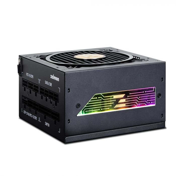Блок живленняZalman Teramax 2 View  (1000W) 99%, 80+ Gold, 120мм, 1xMB 24pin(18+10), 2xCPU(4+4 pin), 3xMolex, 12xSATA, 4xPCIe 8pin(6+2), 1xPCIe GEN5 16pin, 1x +5V ARGB cable, Fully Modular