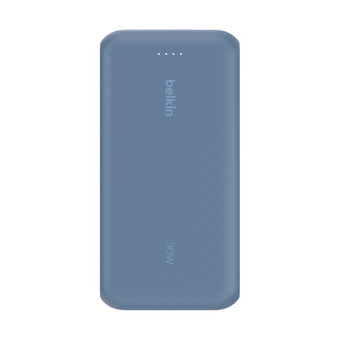 Акумулятор портативний літій-іонний Power Bank Belkin 20000мА·год, 30Вт, з інтегрованим кабелем USB-C, синій
