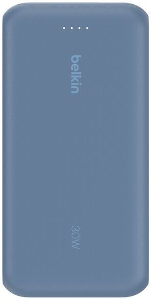 Акумулятор портативний літій-іонний Power Bank Belkin 20000мА·год, 30Вт, з інтегрованим кабелем USB-C, синій