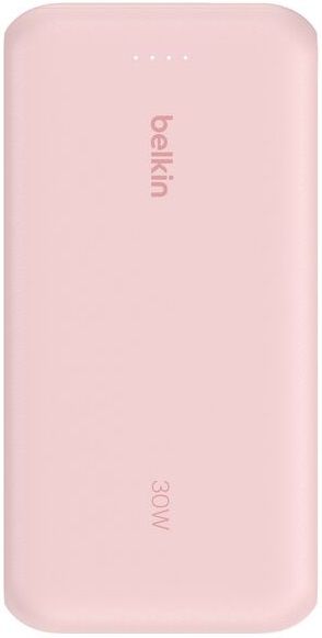 Акумулятор портативний літій-іонний Power Bank Belkin 20000мА·год, 30Вт, з інтегрованим кабелем USB-C, рожевий