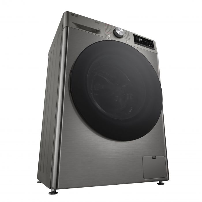Пральна машина LG фронтальна, 9кг, 1200, A, 48см, дисплей, пара, інвертор, сріблястий