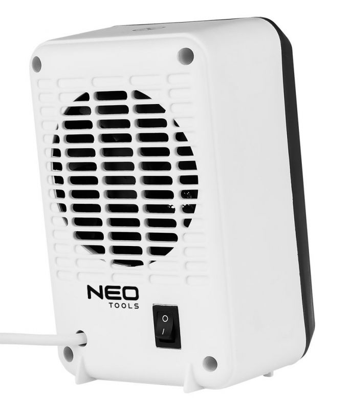 Тепловентилятор електричний настільний Neo Tools, 600Вт, термостат, білий, 0.62кг
