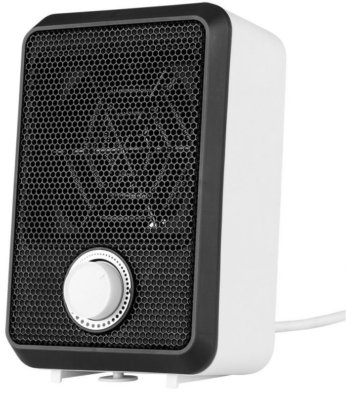 Тепловентилятор електричний настільний Neo Tools, 600Вт, термостат, білий, 0.62кг