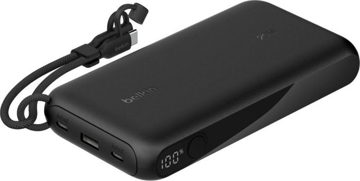 Акумулятор портативний літій-іонний Power Bank Belkin 20000мА·год, 20Вт, з дисплеєм, чорний