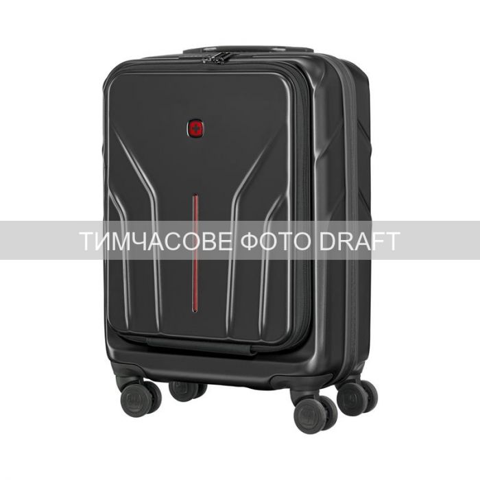 Валіза Wenger Amplix Hardside Carry-On, мала, з відсіком для н/б 16", полікарбонат, TSA, 4 колеса, розширення, USB, чорний