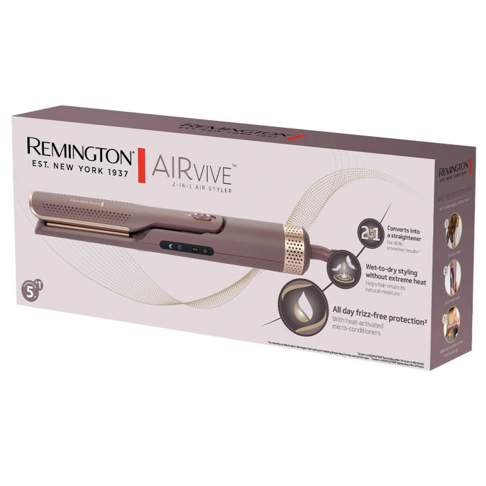 Стайлер  Remington AIRvive, 135Вт, темп.режимов-2, 140-190°C, термо килимок, кераміка, рожево- золотий