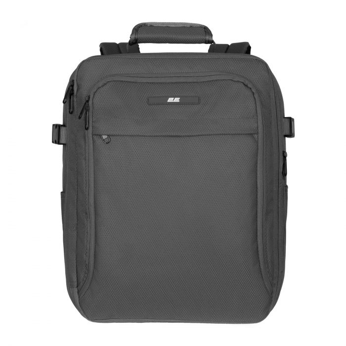 Рюкзак дорожній 2Е Trek, Cabin size, поліестр, EXP, 17/23л, з відсіком для ноутбука 16", сірий