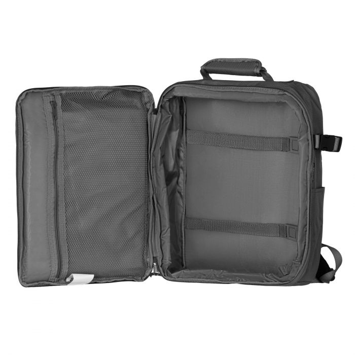 Рюкзак дорожній 2Е Trek, Cabin size, поліестр, EXP, 17/23л, з відсіком для ноутбука 16", сірий